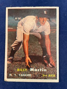 1957 Topps #62 Billy Martin New York Yankees Sharp Clean No Creases - Picture 1 of 6