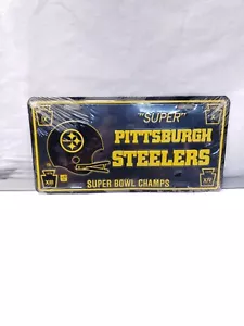 "Super" Pittsburgh Steelers Super Bowl Champ Embossed Metal License Plate Seale - Picture 1 of 8