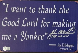 JOHN WETTELAND THANK THE GOOD LORD SIGN NY YANKEES WORLD SERIES AUTHENTIC COA - Picture 1 of 1