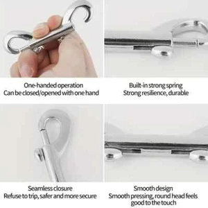 Large Double Ended Bolt Snap Hook Trigger Clasp Leather Lead Rope Harness Clip - Picture 1 of 10