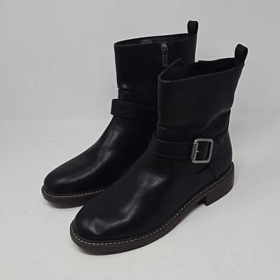 Lucky Brand Quillion Black Leather Women's Biker Boots Size 8 - Image 1 of 4