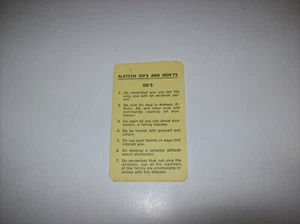 Vintage ALATEEN Do's and Don'ts + Slogan Wallet Card, early printing, A.A. - Bild 1 von 5