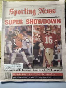 January 22, 1990 The Sporting News, John Elway-Joe Montana, Super Showdown Label - Picture 1 of 4