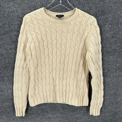 Vintage Gap Sweater Womens Large Wool Crewneck Cream Cable Knit Pullover Y2K - Image 1 of 4