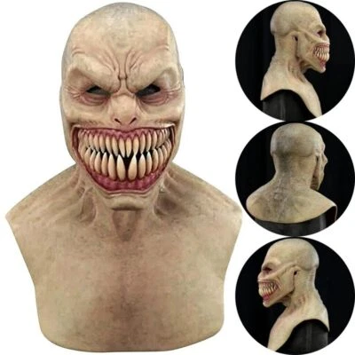 Hallowee Scary Latex Headgear Full Head Mask Clown Face Cover Devil Horror Props - Image 1 of 4