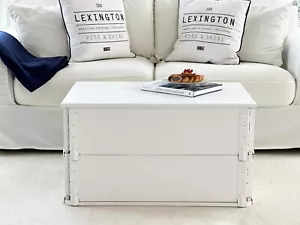 Truhe Couchtisch Holz massiv Wohnzimmertisch Truhentisch Kiste vintage shabby - Bild 1 von 7