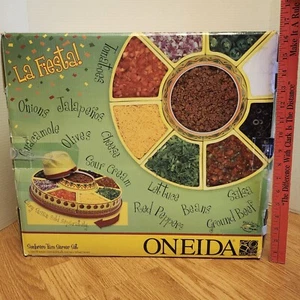 ONEIDA Sombrero Hat Taco Server Set La Fiesta 2004 Hand Painted 600235 - Picture 1 of 24