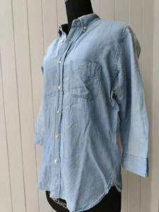 UNITED ARROWS Beauty and Youth denim chambray faded 3/4 sleeve shirt - Picture 1 of 13
