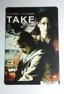 TAKE MINNIE DRIVER JEREMY RENNER COVER ART MINI POSTER BACKER CARD (KEIN FILM) - Bild 1 von 1