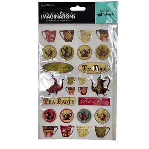 Creative Imaginations Epoxy Stickers Tea Time Cups Paris France Christine Adolph - Picture 1 of 2