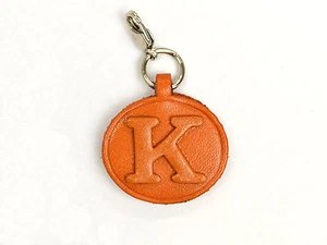 Alphabet/Initial K Handmade Leather Keychain/Charm *VANCA* Made in Japan #26382 - Picture 1 of 11