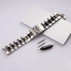 22 mm massiv gebogen mittelschwarz Stahl Uhrenarmband Armband für Seiko SKX 007 - Bild 1 von 6