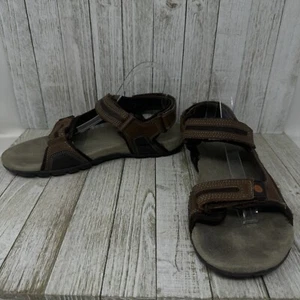 Merrell Leather Sandals Men Size 10 Dark Earth Brown Open Toe Outdoor Straps - Picture 1 of 10