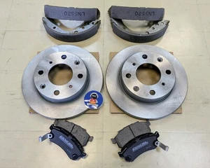 Front Brake Rotors, Pads, Rear Shoes HONDA ACTY HA3/HA4/HA5/HH3/HH4 RH LH Set - Picture 1 of 11