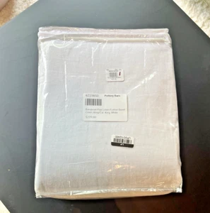 1 Pottery Barn WHITE European Flax Linen / Cotton Duvet Cover King Cali King NEW - Picture 1 of 3