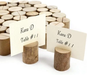 50/20pcs Pine Wood Rustic Table Place Card Name Holders for Weddings & Events AU - Picture 1 of 16