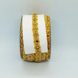 Cinta trenzada india cristal oro amarillo 12 mm adorno costura - Imagen 1 de 1