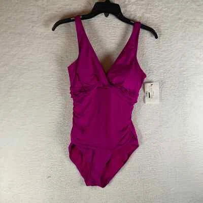 Ralph Lauren Women's Beach Club Twist Front One Piece Pink Swimsuit Size 8 9384 - Image 1 of 4