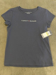 Tommy Hilfiger Girls Blue T Shirt Medium 8-10 - Picture 1 of 5