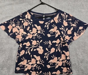 Anthropologie Maeve Franca Textured Floral Embroidered Blue Blouse Size Small - Picture 1 of 14