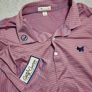 Scotty Cameron Peter Millar Circle T Dog Signature Polo Shirt Mens XL Striped - Picture 1 of 11