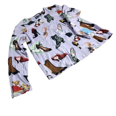 Top Nick & Nora NUEVO CON ETIQUETAS Y2K Vintage City of Shoe Estampado Lavanda PJ Foto 1 de 4