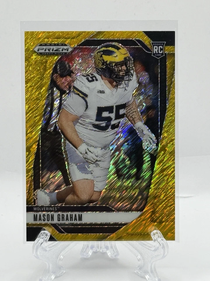 2025 Prizm Draft Picks Mason Graham RC 金色珠光 /15 密歇根州 — 第 1/2 张图片