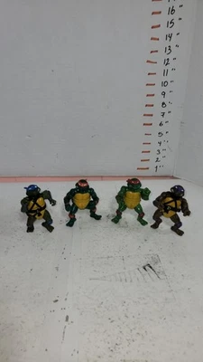 1988 Teenage Mutant Ninja Turtles Action Figures Lot Of 4 Soft Head  - Image 1 of 4