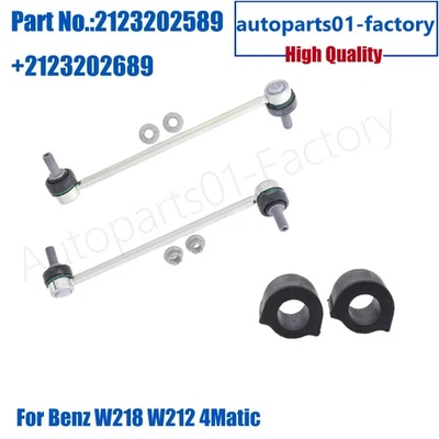 1Pair Front Left+Right Sway Bar Links With Bushing For  Benz W218 W212 4Matic - Image 1 of 4