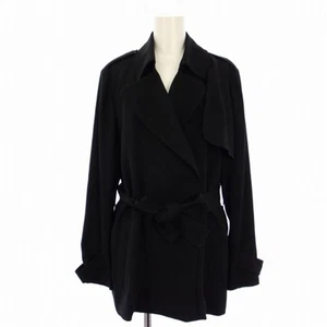 Theory Trench Coat Short Length Waist Ribbon S Black BM Shoulder Width: Used 3c6 - Picture 1 of 9