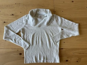 Maglione Worthington collo cappuccio donna Lg avorio metallizzato argento maniche lunghe - Foto 1 di 7