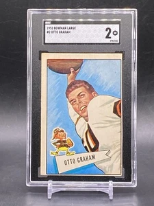 1952 Bowman Large #2 Otto Graham HOF Cleveland Browns Vintage Football Card SGC - Bild 1 von 2