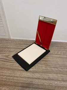 Stunning Vintage Rare Genuine Stratton Enamelled Brass Desk Notepad & Brass Pen - Foto 1 di 23