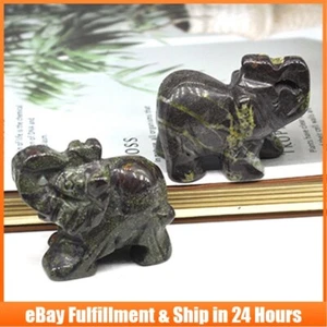 Natural Quartz Dragon Blood Crystal Carved Elephant Healing Rock Gemstone Animal - Picture 1 of 12