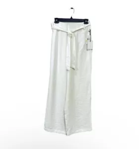 1. STATE Pants Womens White Pocketed Zippered Tie-waist Size 4 New - Picture 1 of 8