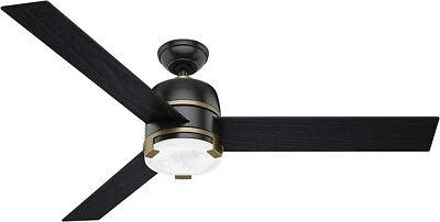 Hunter Fan Company Bureau 60" Ceiling Fan w/ LED Light Matte Black MISSING GLOBE - Image 1 of 4