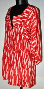 Isabel Marant Etoile Size 1 SILK Dress Red Taupe Boxy Relaxed Partially See Thru - Picture 1 of 8