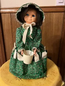 SELTEN - Vintage 1960er hausgemachte Flasche Puppe Gingham Serviette Zahnstocher Herzstück 13 Zoll - Bild 1 von 2
