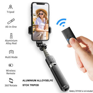 Alloy Selfie Stick Handheld Tripod Bluetooth Shutter For Samsung S21 iPhone 12