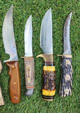 VTG Hunting Knife LOT IMPERIAL, SHARP, TIMBER RATTLER Surgical RARE Wood - Horn 