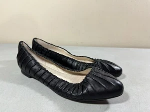 Louise Et Cie women's black leather ribbed flats size 7 - Picture 1 of 3