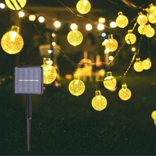 Herefun Catena Luminosa Solare, 30 LED Luce Calda Bianca Ghirlanda LED...