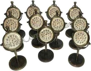 Lot Of 10 Pcs Vintage Nautical Brass Antique Collectible Desk Clock Decor - Picture 1 of 6