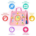 Baby Busy Board Sensory Montessori Toy Board (Pink Year Month Day Clock)