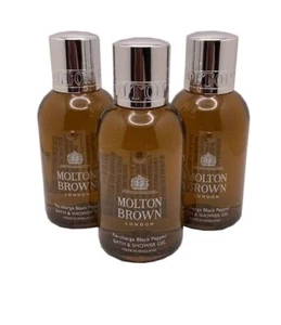 Molton Brown Re-charge Black Pepper Shower Gel (3 x 100ml Bottles) 300 ML - Picture 1 of 3