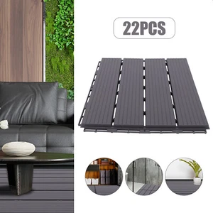 Plastic Composite Patio Deck Tiles 12”x12” Interlocking Decking Tiles - Picture 1 of 16
