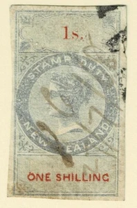 NEW ZEALAND - 1870 1sh Q.V.L.T. STAMP DUTY - R8 - FIS - E 2292 - Picture 1 of 1
