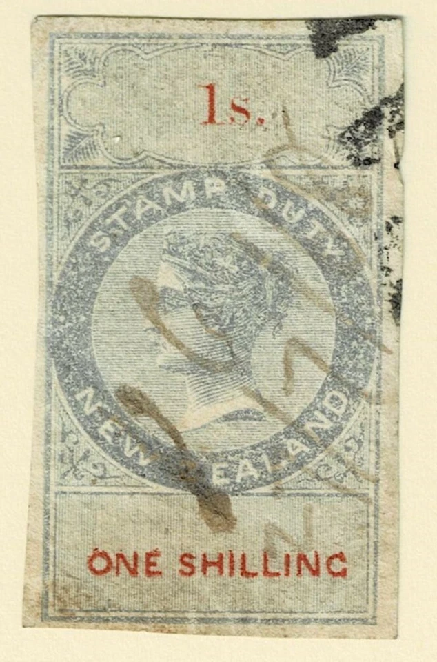 NEW ZEALAND - 1870 1sh Q.V.L.T. STAMP DUTY - R8 - FIS - E 2292 - Image 1 of 1