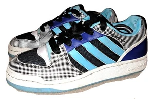 2008 Adidas Originals Game Lo Mens 8.5 Blue Black White Checks G09847 - Picture 1 of 11