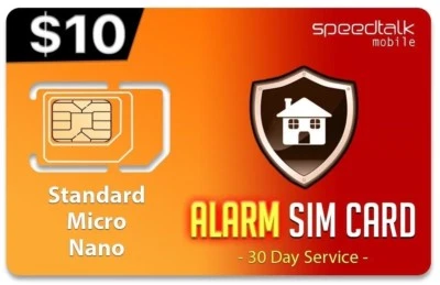 SpeedTalk Alarm SIM Card - 4G GSM Home Business Security System No Contract 1 mo - Image 1 of 4